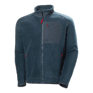Veste en polaire sherpa bleu ardoise pour homme — Polaire sherpa avec fermeture éclair intégrale et respirante pour un confort quotidien. Fournisseur ODM. - Product Image 1