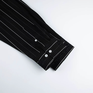 Camisa de Franela de Algodón para Hombre, Diseño a Rayas, Manga Larga, Cuello Abotonado, Estilo Urbano, Gruesa y Cálida, Casual de Otoño - Product Image 6