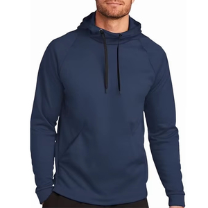 Sweat-shirt à capuche bleu marine pour homme, manches raglan, coupe classique, décontracté, pour l'automne, respirant, tricoté, avec poches - Product Image 1
