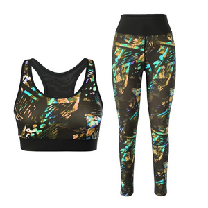 Ensemble soutien-gorge de sport et leggings pour femme imprimé par sublimation numérique |   Fournisseur de tenues de sport et de yoga taille haute à prix de gros - Product Image 2