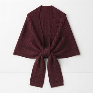 Fournisseur OEM ODM – Écharpe châle tricotée sur mesure, poncho chaud d'hiver surdimensionné, écharpe pull pour femme avec franges et pompons, capes en gros - Product Image 5