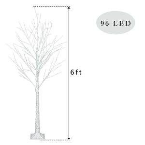 Albero di Betulla Illuminato a 96 LED, 1,8 Metri, Decorazione Natalizia per Interni/Esterni, per Ringraziamento, Casa, Matrimoni e Feste - Product Image 6