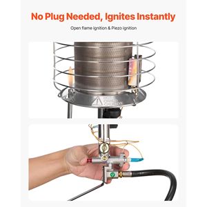 Riscaldatore a Gas Propano con 42000 BTU, Riscaldamento Rapido a 360 Gradi, Regolazione Graduale della Temperatura - Product Image 5