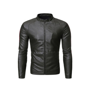 <b>Leather</b> <b>Jacket</b> Premium Faux <b>Leather</b> Zip Front <b>Jacket</b> Modern Streetwear OEM Manufacturer Direct Factory Production - Product Image 1