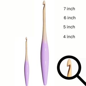 Aiguilles à tricoter ergonomiques multicolores avec manche en bois naturel pour ensemble d'artisanat en fil, crochet - Product Image 2