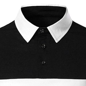 Polo à manches courtes en tricot pour homme, style décontracté, design uni, rouge, blanc, noir, rayé, polos pour homme - Product Image 2