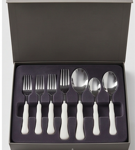White Color Kitchen Cutlery Set Stainless Steel <b>Flatware</b> With Bone Handle Mirrored Silverware For Restaurant And Hotel Ware Use - Product Image 6