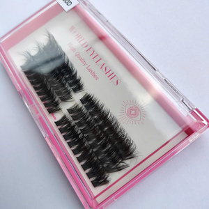 Extensions de cils en faux vison naturel, faits main, style doux, en grappes segmentées, pour application DIY, cruelty-free - Product Image 3