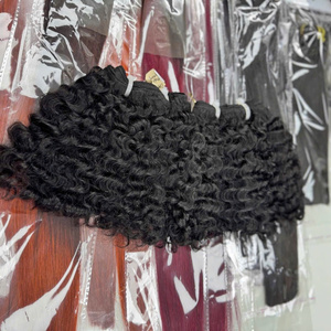 Extensions de cheveux bouclés naturels noirs 100 % cheveux humains vietnamiens, tissage bouclé birman, prêtes à être expédiées - Product Image 1