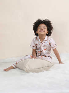 Conjunto de Pijama de Algodón para Niños con Estampado de Dinosaurios, Camisa de Manga Corta con Botones, Suave y Transpirable, Ropa de Dormir Cómoda para Niños - Product Image 6