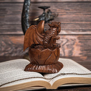 Sculpture de dragon en bois personnalisée, statue de dragon en bois Feng Shui de qualité supérieure, vente en gros d'art décoratif en bois de dragon - Product Image 5