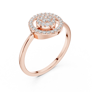 Anillo minimalista apilable con diamante de corte redondo para mujer, banda a juego de oro macizo de 14k, para regalo, compromiso, aniversario, boda - Product Image 5
