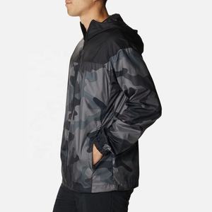 <b>Men</b> Hooded Windbreaker <b>Jacket</b> Camouflage Print Lightweight Zipper Closure Casual Spring Outdoor Wear - Product Image 3