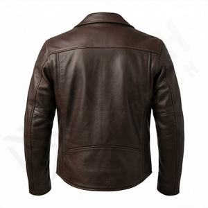 แจ็คเก็ตหนังแท้สำหรับขี่มอเตอร์ไซค์คุณภาพดีที่สุดสำหรับผู้ชาย รุ่นใหม่ล่าสุดสำหรับฤดูหนาว พร้อมแผ่นป้องกันที่ถอดออกได้ สามารถสั่งทำได้ - Product Image 2