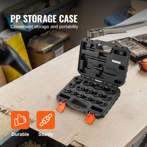 Set di chiavi a zoccolo da 15 pezzi da 1/2 e 3/8 di pollice con custodia in PP, metriche da 8 a 24 mm, in acciaio CRMO, personalizzabile, supporto OEM - Product Image 6