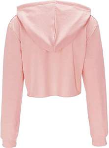 Nouveau sweat-shirt à capuche court pour femme, respirant et confortable, en molleton French Terry rose, sweat-shirt à capuche pour fille, orange - Product Image 6