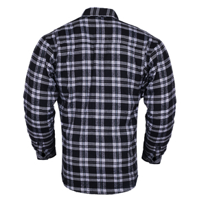 Chemise blindée à carreaux noire et blanche pour homme avec protection anti-déchirure pour motard et protections amovibles pour équipement de moto - Product Image 5