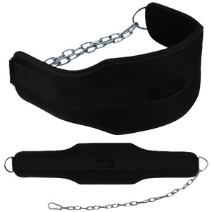 Custom Logo Heavy Duty Neoprene Mesh Dipping <b>Belt</b> with Steel Chain for Weightlifting & Strength Training - Product Image 1