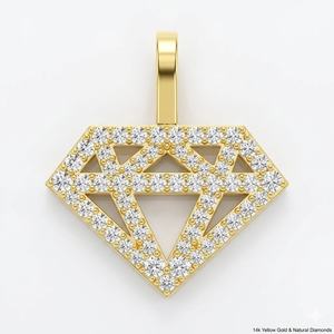 Collar con Colgante de Oro Sólido de 10K, Diseño Geométrico Moderno, Estilo Hip Hop, Diamantes Naturales, Logotipo Personalizado de la Empresa, Estilo Iced Bling, Regalo Unisex - Product Image 3