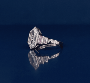 Bague en or 14 carats vintage avec diamant de laboratoire hexagonal marquise 3,15 carats, bijoux de fiançailles - Product Image 4