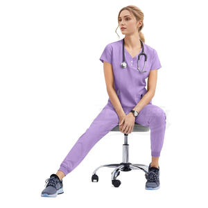 Tenues d'hôpital unisexes personnalisées : Blouses et pantalons de jogging, ensembles de blouses médicales en jersey de coton élasthanne/polyester, services OEM - Product Image 2