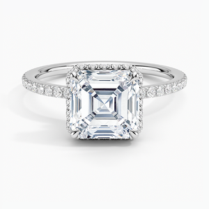 BOJ <b>Ring</b> 059 Asscher Cut 925 <b>Silver</b> Gala Halo Diamond <b>Ring</b> 2ct D Color VVS1 Moissanite GRA Certified Low Price Wedding <b>Ring</b> - Product Image 1