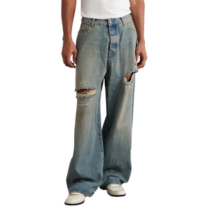 กางเกงยีนส์ผู้ชายลายดอกไม้ ขาดเซอร์ๆ สไตล์วินเทจ ล้างสี 3 มิติ ทอ สำหรับฤดูร้อน ฤดูหนาว ฤดูใบไม้ร่วง แฟชั่นสตรีทแวร์ - Product Image 6