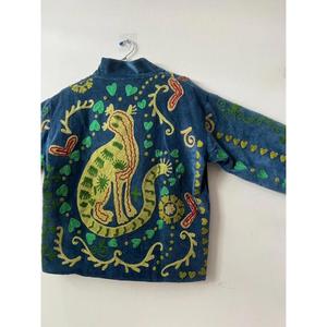 Wholesale Hand Embroidered Animal Pattern Stand Collar Cotton <b>Jacket</b> <b>Women</b> Full Sleeve <b>Spring</b> Style Regular Length Woven Fabric - Product Image 4