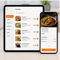 Aplicación Avanzada de Pedidos por Menú QR, Gestión Digital de Menús, Plataforma de Pedidos para Restaurantes, Servicio a Mesa, Linux/MAC/Internet