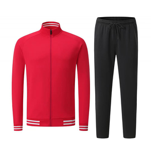 Chándales Rojos al por Mayor de Fábrica, Chaqueta Deportiva y Pantalones de Alta Calidad con Cremallera Completa, Chaqueta de Fútbol para Hombre - Product Image 1