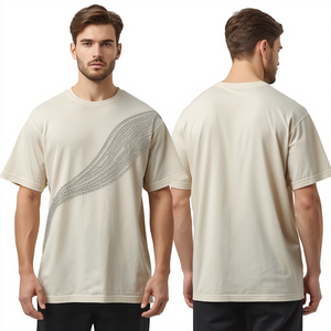 Camiseta de Hombre de Alta Calidad, con Pedrería, Algodón Grueso, Corte Regular, Tejido Premium con Cristales - Product Image 4