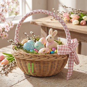 Best Seller Hand <b>woven</b> <b>Baskets</b> With Handle Customize Sizes Variety Colors For Easter Decorations and Home Decor From Vietnam - Product Image 1