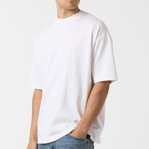 T-shirts pour hommes de qualité supérieure, coton lourd 350 GSM, jersey décontracté, coupe classique pour hommes, col rond, manches courtes, t-shirt blanc uni - Product Image 4