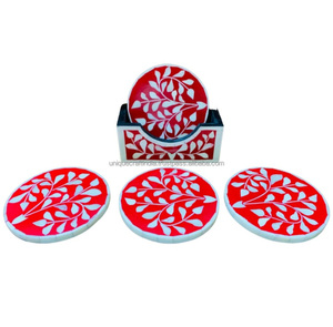 Posavasos de té con incrustaciones de hueso de lujo 2024 hecho a mano, diseño cuadrado personalizado, seguro, indio, uso doméstico, bodas, fiestas, gran oferta a granel - Product Image 5