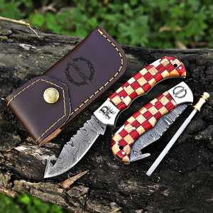 ผู้ผลิตมีดพับ Damascus Back Lock Pocket Knife จำนวนมาก มีดพับ EDC ขายส่ง มีดล่าสัตว์ มีดตั้งแคมป์ ผู้ส่งออก - Product Image 6