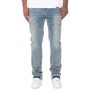 Pantalons cargo en denim vintage à coupe bootcut pour homme, de haute qualité, sur mesure, en gros, Stitchmode - Product Image 1