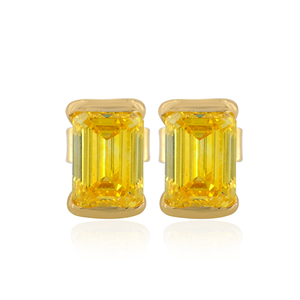 Boucles d'oreilles en or massif 14 carats avec diamants de laboratoire de 2,50 carats, taille hexagonale, certifiées IGI, bijoux de luxe - Product Image 2