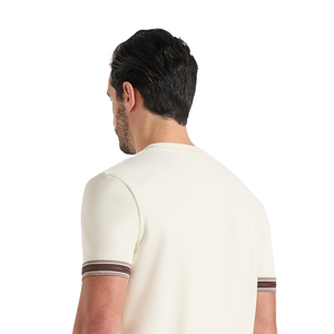 T-shirt homme col rond manches courtes, poignets à double rayure, petit imprimé poitrine, coupe classique, vente en gros, personnalisable OEM, en jersey de coton - Product Image 4
