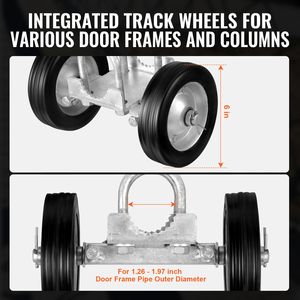 Universal Adjustable 6FT Sliding Gate <b>Kit</b> Heavy Duty <b>Rolling</b> Door & Window Rollers with Track Wheels Sliding Gate Hardware - Product Image 4