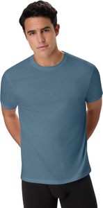 Camiseta de Algodón para Hombre, Corte Regular, Color Sólido, Manga Corta, Cuello Redondo, Estilo Casual, Tejido de Punto Liso - Product Image 2