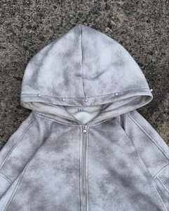 Conjunto Deportivo para Hombre, 100% Algodón, Lavado Ácido, Estampado Completo, Sudadera con Pedrería y Pantalones Deportivos Acampanados - Product Image 3