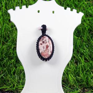 Collar con Colgante Islámico Unisex de Latón Chapado con Piedra de Jaspe con Diseño de Piel de Leopardo Natural, Hecho a Mano, Regalo de Boda, Joyería - Product Image 4