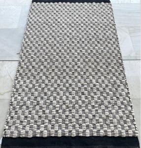 Tapis en laine noir et blanc contemporain de luxe, tissé à la main, prix direct usine indienne, pour intérieur et usage domestique. - Product Image 1