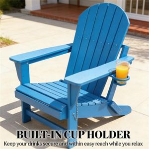 Set di 2 sedie pieghevoli blu per cortile e patio - Product Image 3