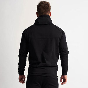 Men's Outdoor Custom Half <b>Zip</b> Hoodie Slim Fit Breathable Solid Color Casual Style Long Sleeve Hooded Sweatshirts - Product Image 4
