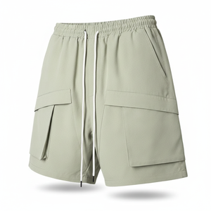 Shorts cargo FIELD vert sauge pour homme, décontractés, à jambes larges, utilitaires - Product Image 5