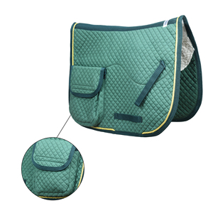 Tapis de selle tout usage vert avec poches, tapis de selle matelassé pour cheval, confortable et respirant, tapis de selle d'équitation - Product Image 6