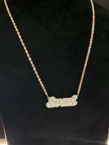 Collar con Colgante de Letra de Moissanita Chapado en Oro de 14K para Mujer, Moderno y Brillante, Regalo Ideal para Fiestas y Eventos - Product Image 3