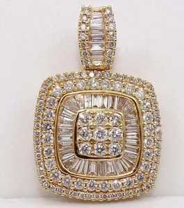 Collar con Colgante de Diamantes Baguette y Corte Redondo en Plata de Ley 925 para Niños, Aniversario Hindú - Product Image 5