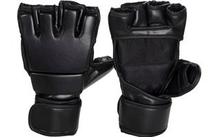 Gants de MMA noirs de qualité supérieure en cuir, mitaines de grappling professionnelles pour arts martiaux, entraînement de sparring, mitaines de boxe à paume ouverte - Product Image 6